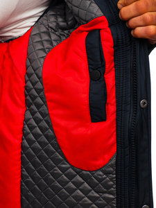 Men's Elegant Winter Jacket Navy Blue Bolf 1668