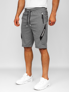Men's Sweat Shorts Grey-White Bolf Q3875