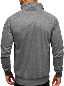 Men's Zip Stand Up Sweatshirt Graphite Bolf B062
