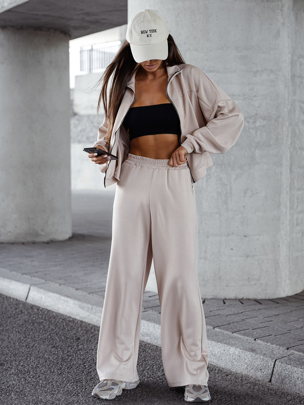 Women’s 2-piece Zip Butter Sport Outfit Beige Bolf 821109