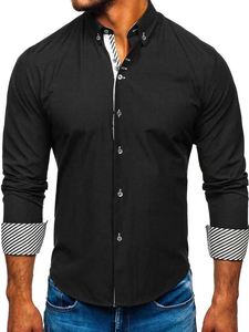 Men's Elegant Long Sleeve Shirt Black Bolf 5796-1