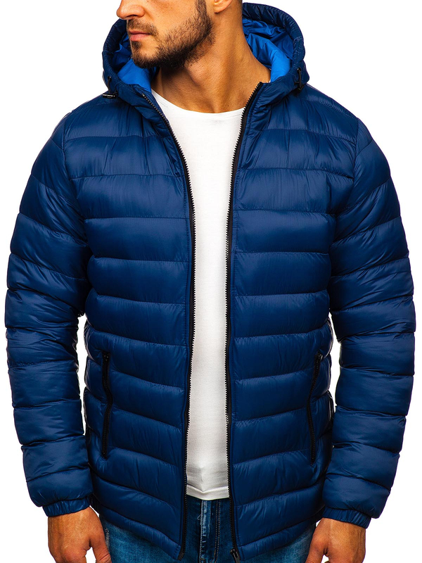 Men's Lightweight Sport Quilted Jacket Navy Blue Bolf JP1101