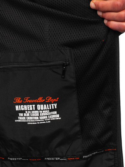 Men's Softshell Jacket Black-Red Bolf WX086A