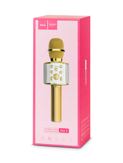 Karaoke Microphone Bluetooth Gold BK3