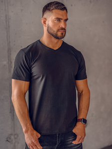 Men’s Basic V-neck T-shirt Black Bolf 192131A