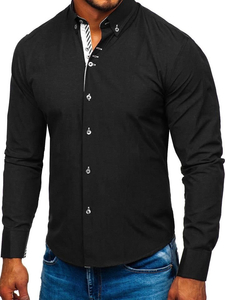 Men's Elegant Long Sleeve Shirt Black Bolf 5796-1