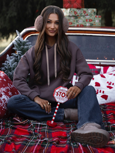 Women's Warm Kangaroo Hoodie Chocolate Bolf 82131