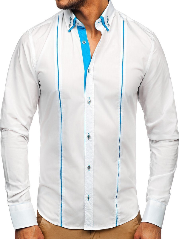 Men's Elegant Long Sleeve Shirt White Bolf 4744