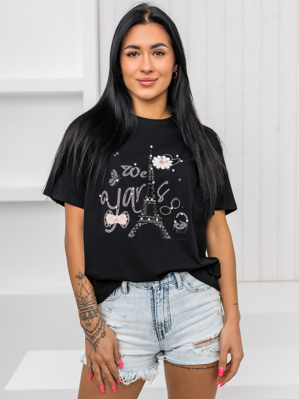 Women's Printed T-shirt Black Bolf 96T636