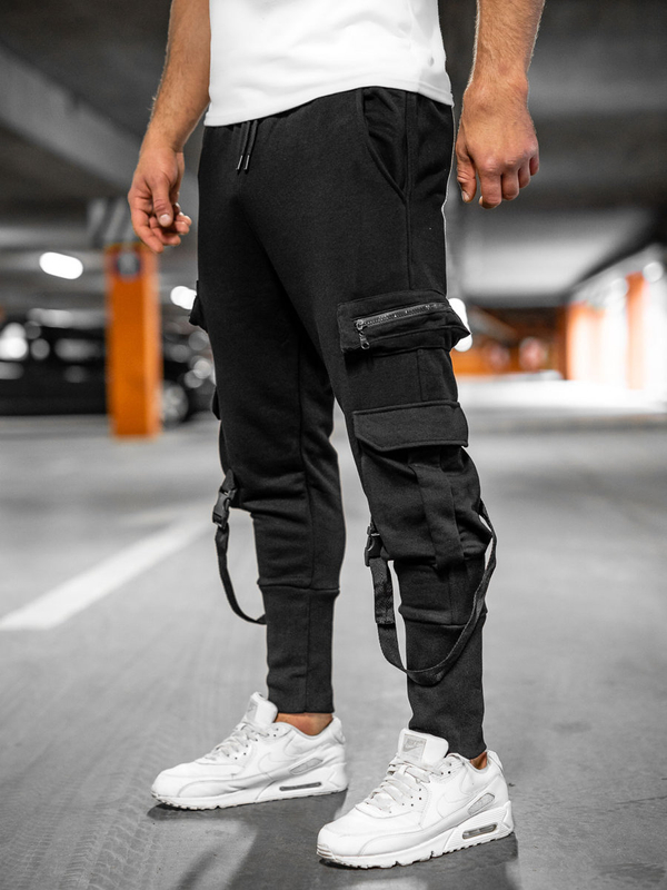 Men's Cargo Joggers Black Bolf 6582A
