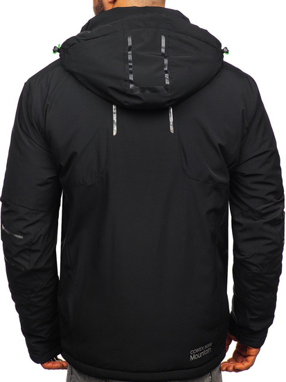 Men's Winter Ski Jacket Black-Green Bolf 1910