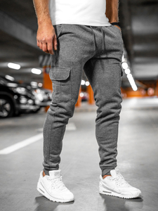 Men's Thick Cargo Joggers Grey Bolf JX8709A