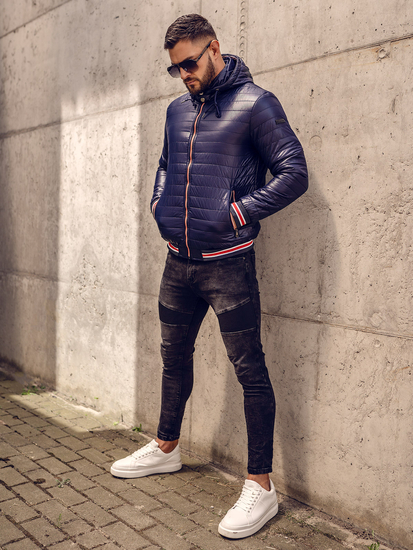 Men's Lightweight Quilted Jacket Navy Blue Bolf 6191A