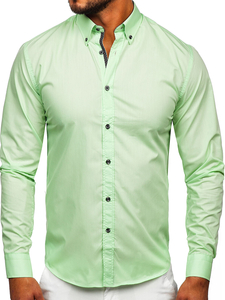Men's Long Sleeve Shirt Light Green Bolf 20716