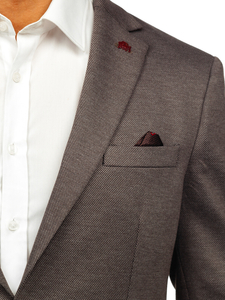 Men’s Elegant Suit Jacket Dark Brown Bolf 024