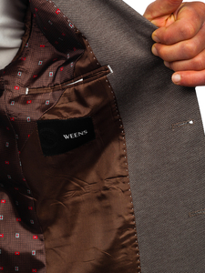 Men’s Elegant Suit Jacket Dark Brown Bolf 024