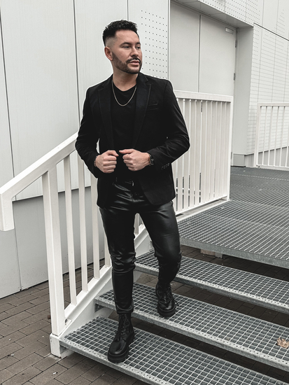 Men’s Elegant Suit Jacket Black Bolf 1652A