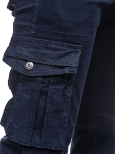 Men's Cargo Pants with Belt Navy Blue Bolf 1672