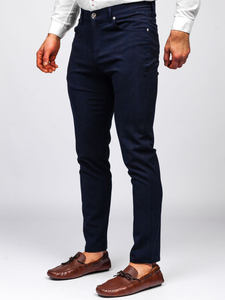 Men's Textile Chinos Navy Blue Bolf 0004