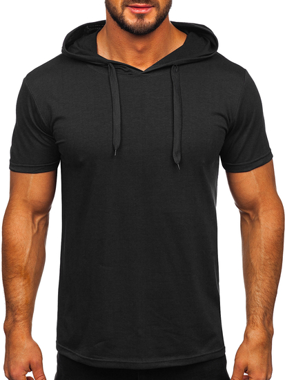 Men's Basic T-shirt with Hood Black Bolf 8T89