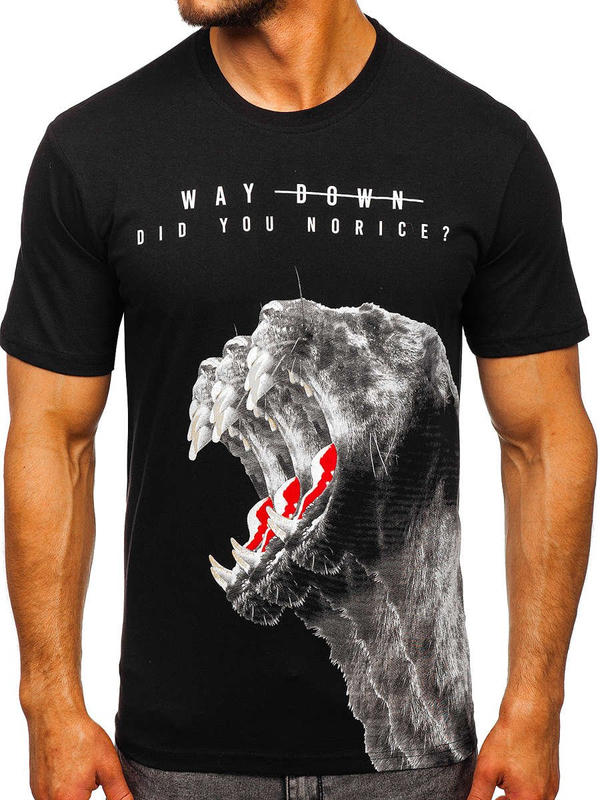 Men's Printed T-shirt Black Bolf 181519