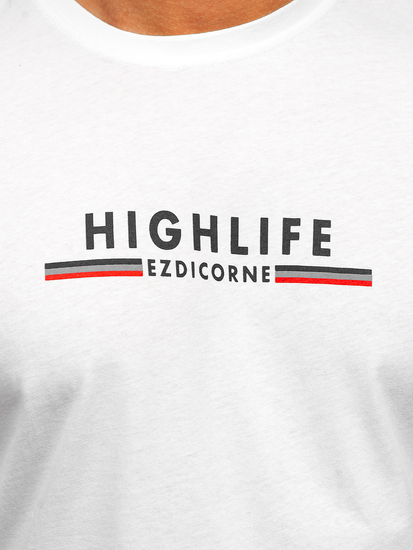 Men's Cotton Printed T-shirt White Bolf 14738