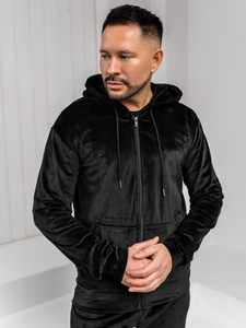Men’s Velour Sport Outfit with hood Black Bolf 8C1538A1
