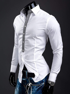 Men’s Elegant Long Sleeve Shirt White Bolf 0939A