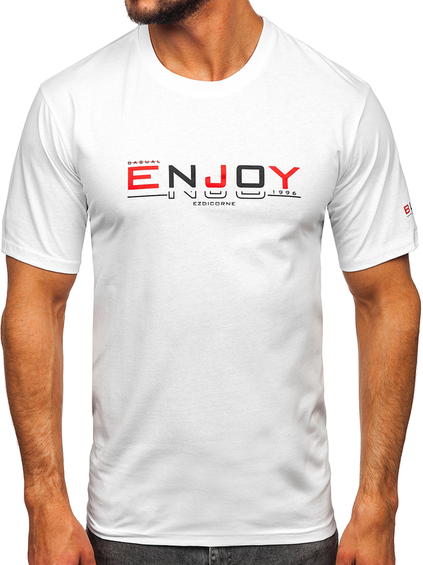 Men's Cotton Printed T-shirt White Bolf 14739