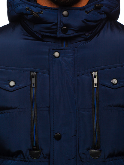 Men's Winter Quilted Jacket Navy Blue Bolf 1182
