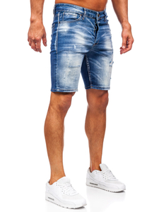 Men's Denim Shorts Navy Blue Bolf 0581