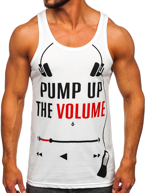 Men's Printed Tank Top White Bolf 14835