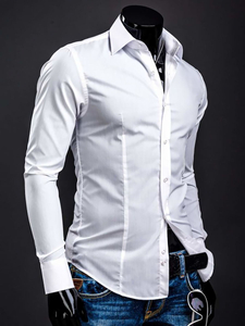 Men’s Elegant Long Sleeve Shirt White Bolf 1703A