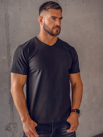 Men’s Basic V-neck T-shirt Black Bolf 192131A