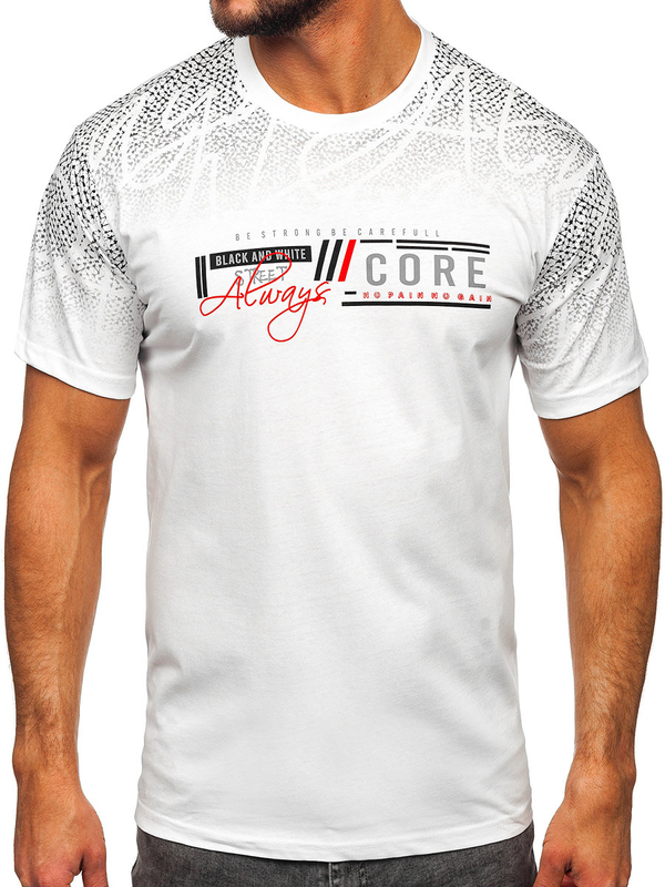 Men's Cotton Printed T-shirt White Bolf 14710