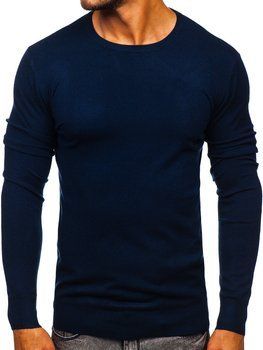 Men's Basic Jumper Navy Blue Bolf YY01