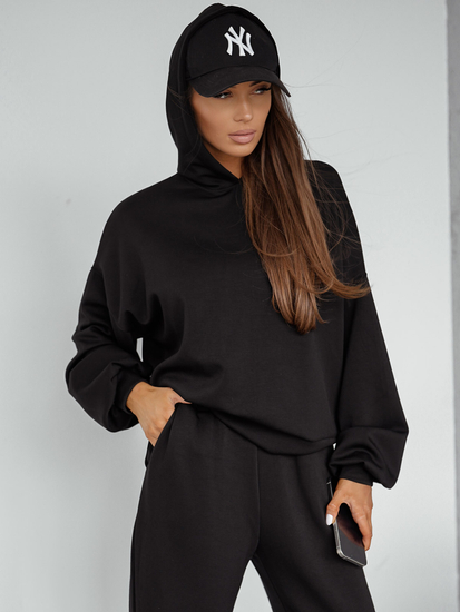 Women’s 2-piece Sport Outfit with butter hood Black Bolf 525