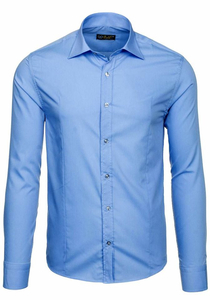 Men’s Elegant Long Sleeve Shirt Sky Blu Bolf 1703