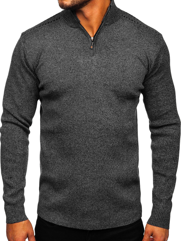 Men's Stand Up Sweater Black Bolf S8279