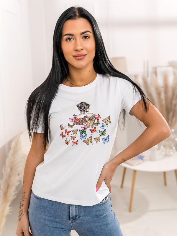 Women's Printed T-shirt White Bolf 95T2525