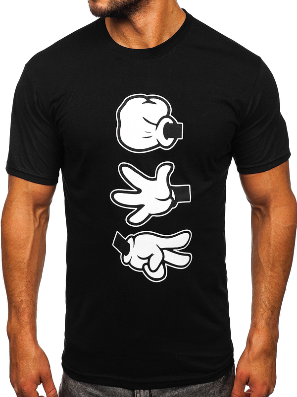 Men's Cotton Printed T-shirt Black Bolf KS1997