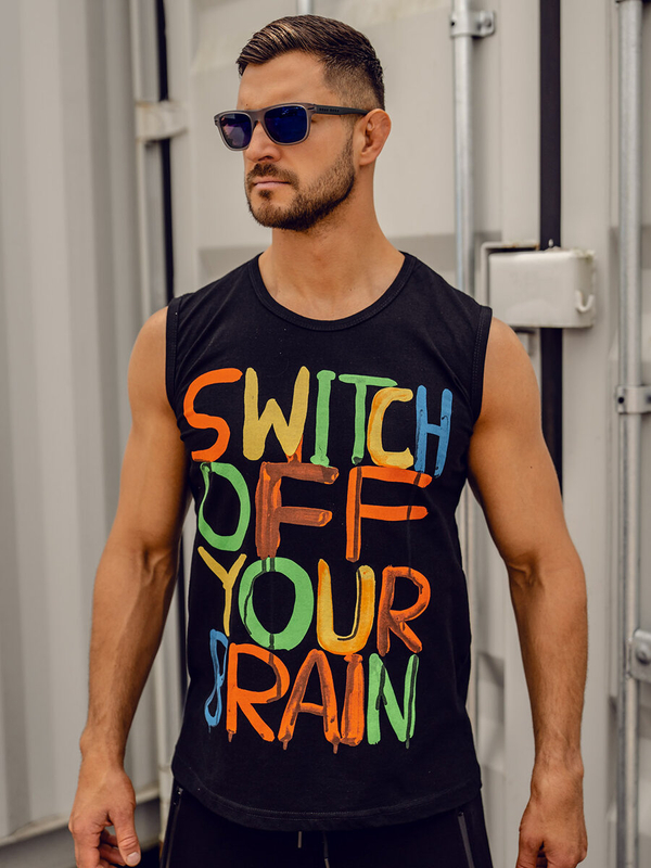 Men’s Printed Tank Top Black Bolf 14803A-1