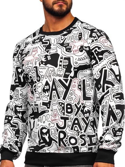 Men's Printed Sweatshirt Black-White Bolf 8B1133
