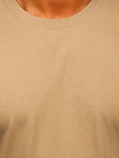 Men's Cotton Basic T-shirt Beige Bolf B459