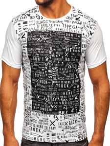 Men's Cotton Printed T-shirt White Bolf 1173