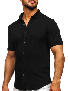Men’s Short Sleeve Muslin Shirt Black Bolf 2013