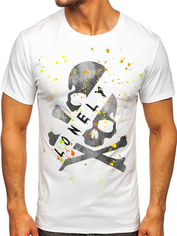 Men's Printed T-shirt White Bolf Y70008