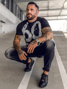 Men's Printed T-shirt Black Bolf 0303A