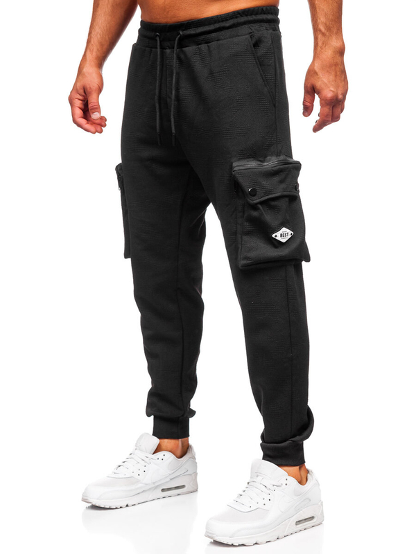Men’s Cargo Joggers Black Bolf K17
