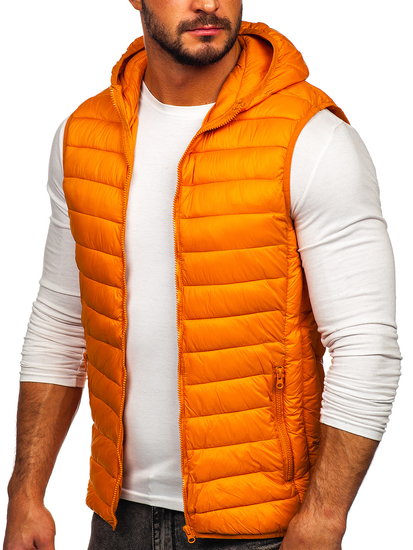 Men's Quilted Hooded Gilet Orange Bolf LY36